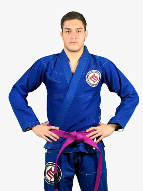 لباس جوجیتسو آبی A1 طرح jujitsu foundation